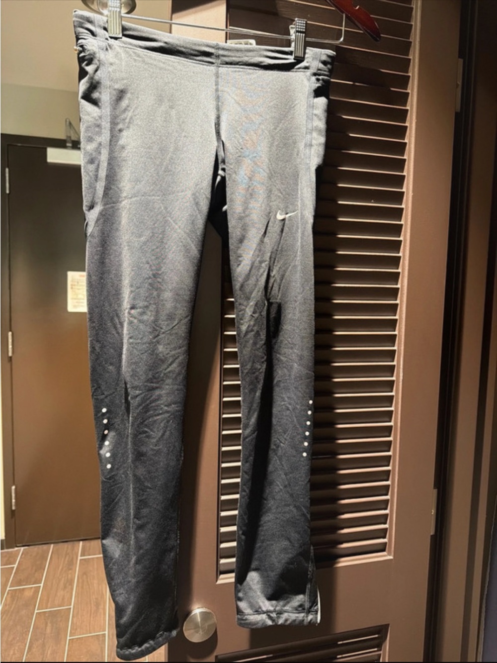 Nike Dri-FIT Black Running Leggings Ankle Zip Back Pocket Size S